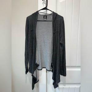 Charcoal Grey Bobeau Hooded Cardigan -Medium
